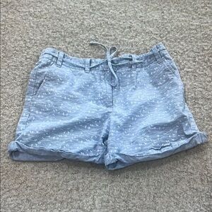 Women's Light Blue Patterned Shorts